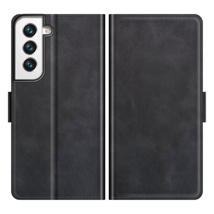 For Samsung Galaxy S22+ 5G Dual-side Magnetic Buckle Horizontal Flip Leather Case with Holder & Card Slots & Wallet(Black)-garmade.com
