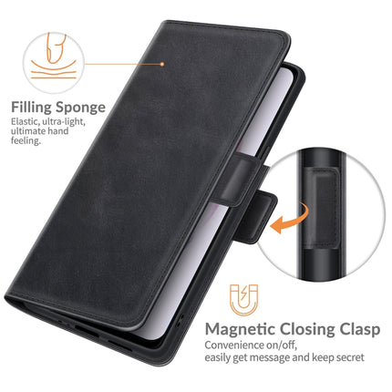 For Samsung Galaxy S22+ 5G Dual-side Magnetic Buckle Horizontal Flip Leather Case with Holder & Card Slots & Wallet(Black)-garmade.com