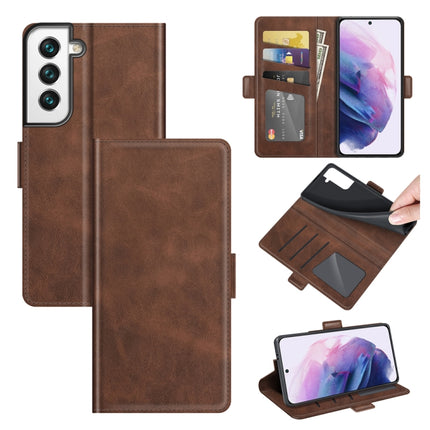 For Samsung Galaxy S22+ 5G Dual-side Magnetic Buckle Horizontal Flip Leather Case with Holder & Card Slots & Wallet(Brown)-garmade.com