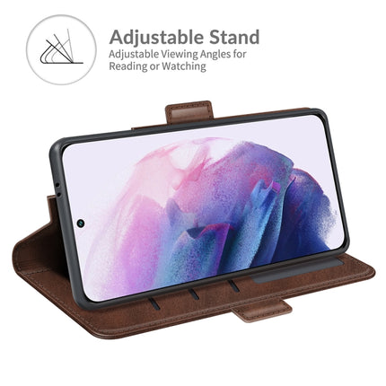 For Samsung Galaxy S22+ 5G Dual-side Magnetic Buckle Horizontal Flip Leather Case with Holder & Card Slots & Wallet(Brown)-garmade.com