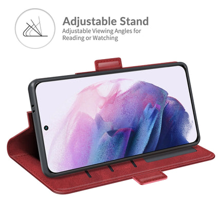 For Samsung Galaxy S22+ 5G Dual-side Magnetic Buckle Horizontal Flip Leather Case with Holder & Card Slots & Wallet(Red)-garmade.com