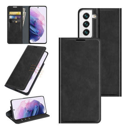 For Samsung Galaxy S22+ 5G Retro-skin Business Magnetic Suction Leather Case with Holder & Card Slots & Wallet(Black)-garmade.com