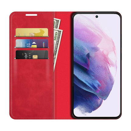 For Samsung Galaxy S22+ 5G Retro-skin Business Magnetic Suction Leather Case with Holder & Card Slots & Wallet(Red)-garmade.com