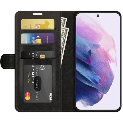For Samsung Galaxy S22+ 5G R64 Texture Single Horizontal Flip Protective Case with Holder & Card Slots & Wallet& Photo Frame(Black)-garmade.com
