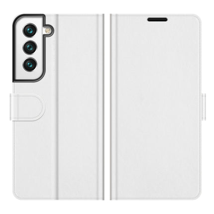 For Samsung Galaxy S22+ 5G R64 Texture Single Horizontal Flip Protective Case with Holder & Card Slots & Wallet& Photo Frame(White)-garmade.com