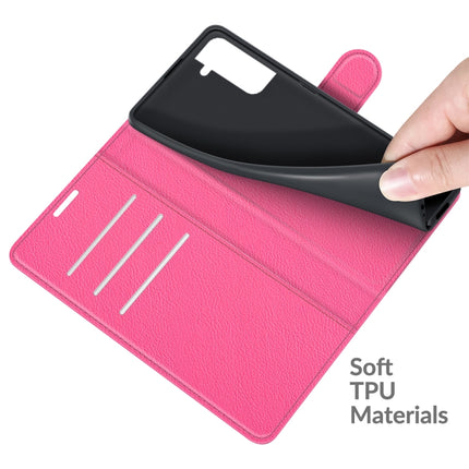 For Samsung S22 Litchi Texture Horizontal Flip Protective Case with Holder & Card Slots & Wallet(Rose Red)-garmade.com
