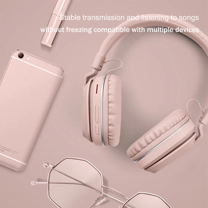 P2 Foldable Stereo Bluetooth Wireless Headset Built-in Mic for PC / Cell Phones(White)-garmade.com