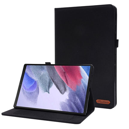 For Samsung Galaxy Tab A8 10.5 2021 Horizontal Flip Fabric PU Leather Tablet Case with Card Slots & Holder(Black)-garmade.com