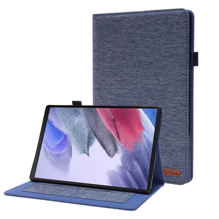 For Samsung Galaxy Tab A8 10.5 2021 Horizontal Flip Fabric PU Leather Tablet Case with Card Slots & Holder(Blue)-garmade.com