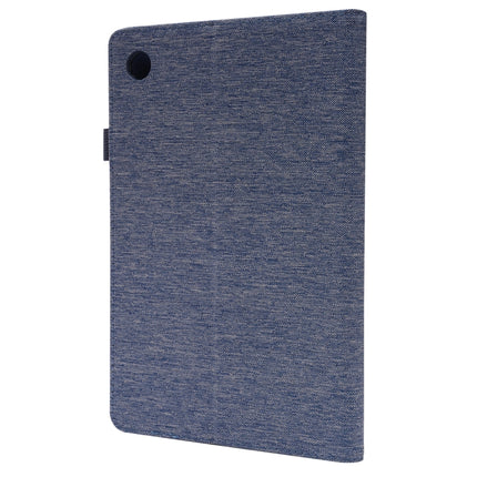 For Samsung Galaxy Tab A8 10.5 2021 Horizontal Flip Fabric PU Leather Tablet Case with Card Slots & Holder(Blue)-garmade.com