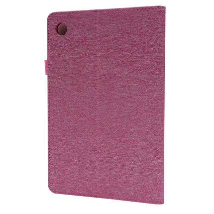 For Samsung Galaxy Tab A8 10.5 2021 Horizontal Flip Fabric PU Leather Tablet Case with Card Slots & Holder(Rose Red)-garmade.com