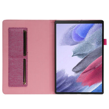 For Samsung Galaxy Tab A8 10.5 2021 Horizontal Flip Fabric PU Leather Tablet Case with Card Slots & Holder(Rose Red)-garmade.com