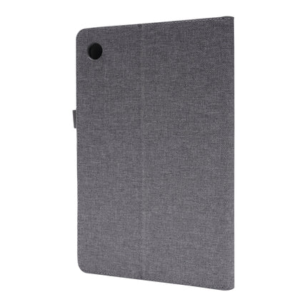 For Samsung Galaxy Tab A8 10.5 2021 Horizontal Flip Fabric PU Leather Tablet Case with Card Slots & Holder(Grey)-garmade.com