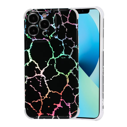 Laser Marble TPU Phone Case For iPhone 13 Pro(Black)-garmade.com