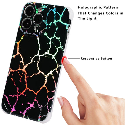 Laser Marble TPU Phone Case For iPhone 13 Pro(Black)-garmade.com