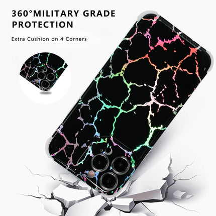 Laser Marble TPU Phone Case For iPhone 13 Pro(Black)-garmade.com