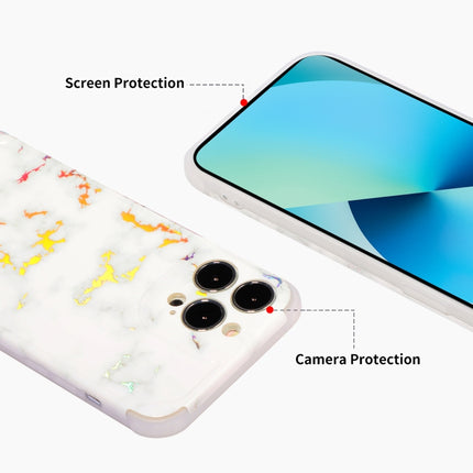 Laser Marble TPU Phone Case For iPhone 13 Pro(White)-garmade.com