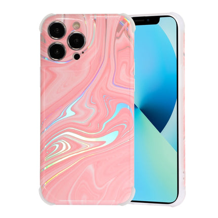 Laser Marble TPU Phone Case For iPhone 13 Pro(Pink)-garmade.com