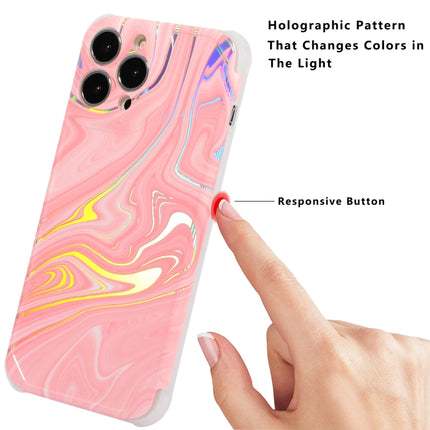 Laser Marble TPU Phone Case For iPhone 13 Pro(Pink)-garmade.com