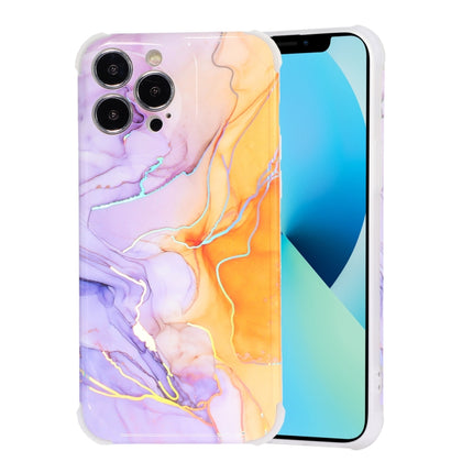 Laser Marble TPU Phone Case For iPhone 13 Pro(Purple)-garmade.com