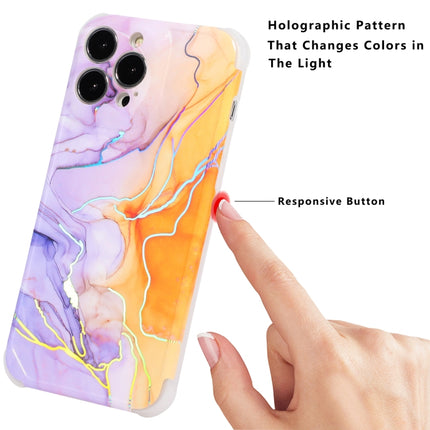 Laser Marble TPU Phone Case For iPhone 13 Pro(Purple)-garmade.com