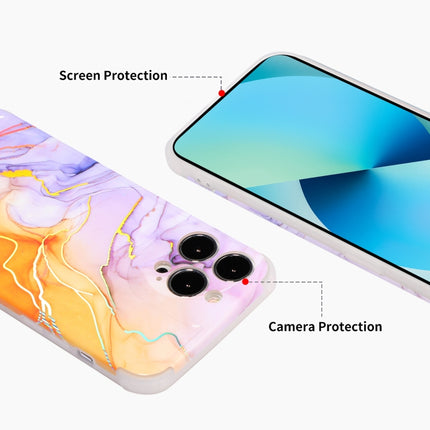 Laser Marble TPU Phone Case For iPhone 13 Pro(Purple)-garmade.com