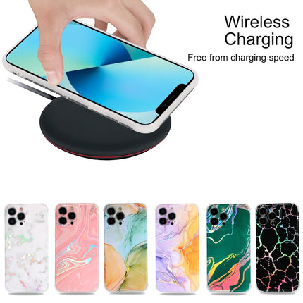 Laser Marble TPU Phone Case For iPhone 13 Pro(Blue)-garmade.com