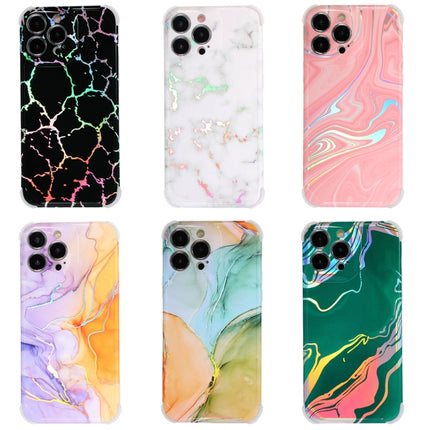 Laser Marble TPU Phone Case For iPhone 13 Pro(Green)-garmade.com