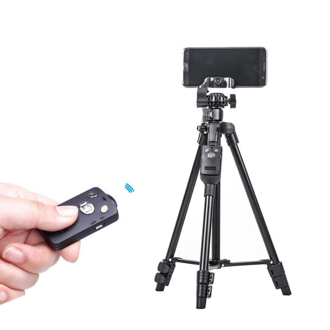 YUNTENG 6208 Aluminum Tripod Mount with Bluetooth Remote Control & 3-Way Head & Phone Clamp-garmade.com