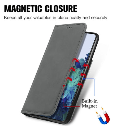 For Samsung Galaxy S22+ 5G Retro Skin Feel Magnetic Horizontal Flip Leather Case with Holder & Card Slots & Wallet & Photo Frame(Gray)-garmade.com