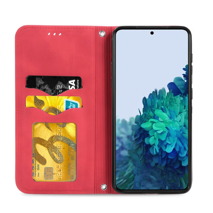 For Samsung Galaxy S22+ 5G Retro Skin Feel Magnetic Horizontal Flip Leather Case with Holder & Card Slots & Wallet & Photo Frame(Red)-garmade.com