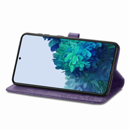 For Samsung Galaxy S22+ 5G Mandala Flower Embossed Horizontal Flip Leather Case with Holder & Card Slots & Wallet & Lanyard(Purple)-garmade.com