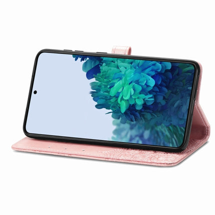 For Samsung Galaxy S22+ 5G Mandala Flower Embossed Horizontal Flip Leather Case with Holder & Card Slots & Wallet & Lanyard(Rose Gold)-garmade.com