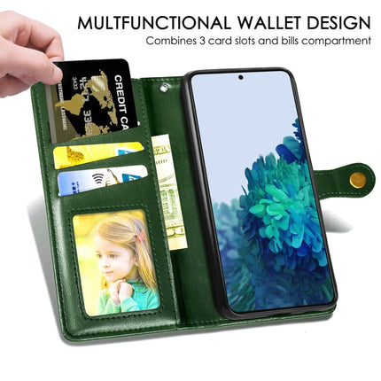 For Samsung Galaxy S22 5G Solid Color Leather Buckle Phone Case(Green)-garmade.com