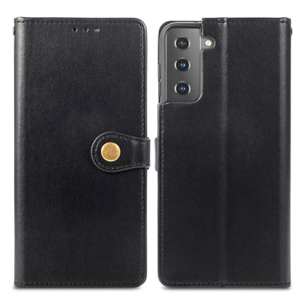For Samsung Galaxy S22+ 5G Solid Color Leather Buckle Phone Case(Black)-garmade.com