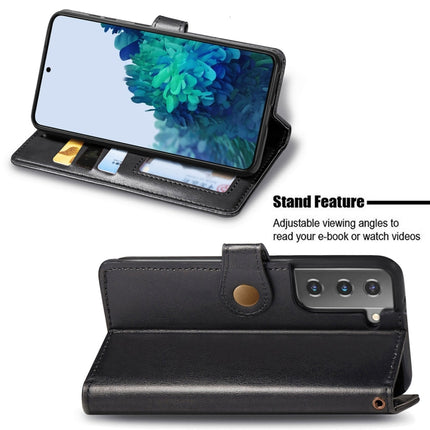 For Samsung Galaxy S22+ 5G Solid Color Leather Buckle Phone Case(Black)-garmade.com