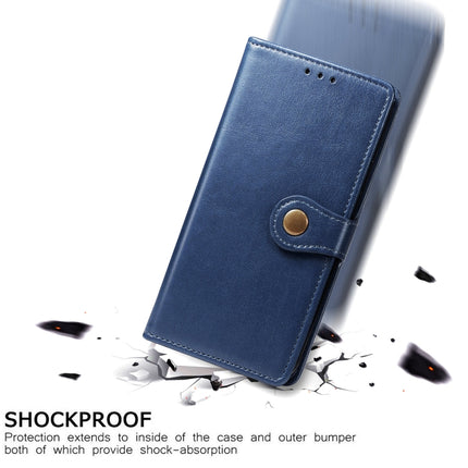 For Samsung Galaxy S22+ 5G Solid Color Leather Buckle Phone Case(Blue)-garmade.com