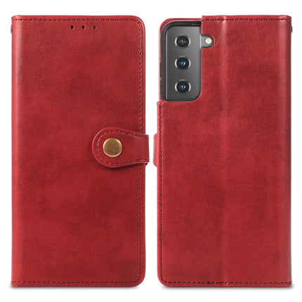 For Samsung Galaxy S22+ 5G Solid Color Leather Buckle Phone Case(Red)-garmade.com