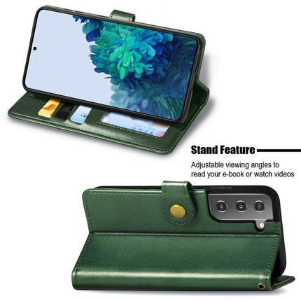 For Samsung Galaxy S22+ 5G Solid Color Leather Buckle Phone Case(Green)-garmade.com