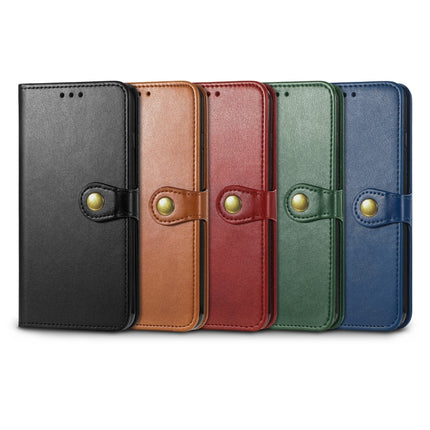 For Samsung Galaxy S22+ 5G Solid Color Leather Buckle Phone Case(Brown)-garmade.com