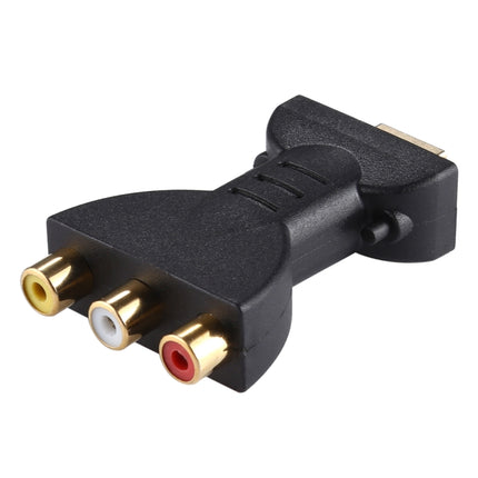 Gold-plated HDMI Male to 3 RCA Video Audio Adapter AV Component Converter for DVD Projector-garmade.com
