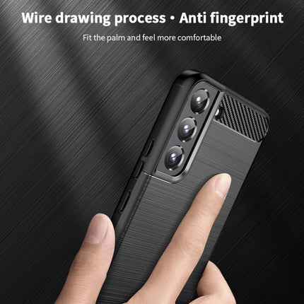 For Samsung Galaxy S22 5G MOFI Gentleness Series Brushed Texture Carbon Fiber Soft TPU Case(Blue)-garmade.com
