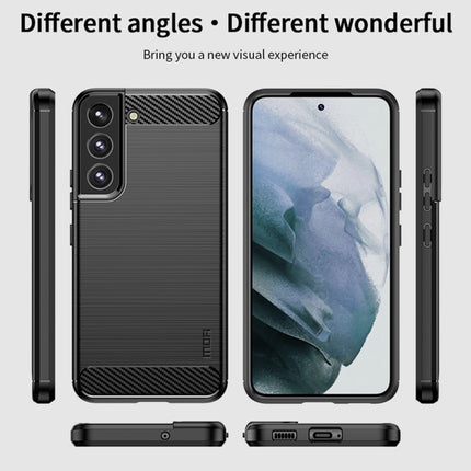 For Samsung Galaxy S22 5G MOFI Gentleness Series Brushed Texture Carbon Fiber Soft TPU Case(Gray)-garmade.com