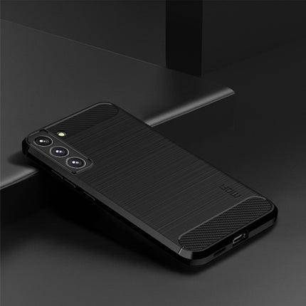 For Samsung Galaxy S22+ 5G MOFI Gentleness Series Brushed Texture Carbon Fiber Soft TPU Case(Black)-garmade.com