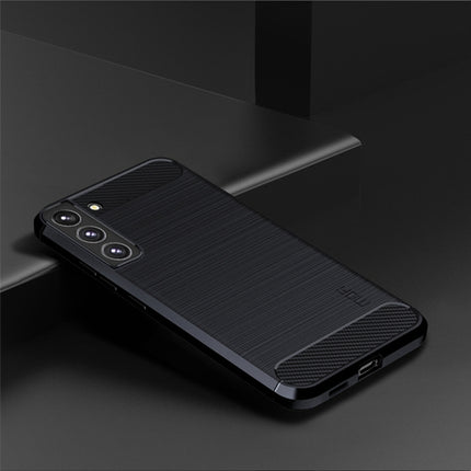 For Samsung Galaxy S22+ 5G MOFI Gentleness Series Brushed Texture Carbon Fiber Soft TPU Case(Blue)-garmade.com