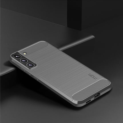 For Samsung Galaxy S22+ 5G MOFI Gentleness Series Brushed Texture Carbon Fiber Soft TPU Case(Gray)-garmade.com