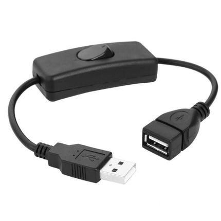 28cm USB 2.0 A Male to A Female Extension Extender Cable With Switch-garmade.com