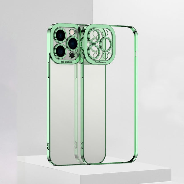 Electroplating TPU Phone Case For iPhone 13 Pro(Green)-garmade.com