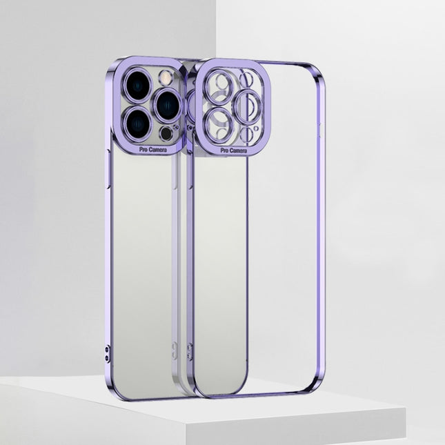 Electroplating TPU Phone Case For iPhone 13 Pro(Purple)-garmade.com