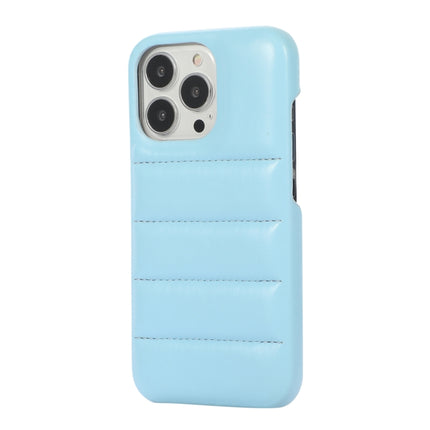 Thick Down Jacket Soft PU Phone Case For iPhone 13 (Blue)-garmade.com